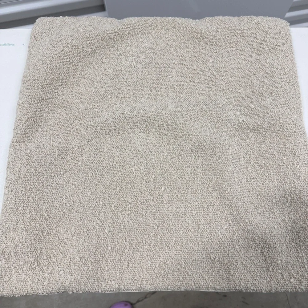 Set of 4 Boucle Throw Pillow Covers Earth Tones Olive Green Tan Cream Textured